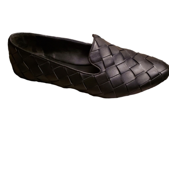 VERONICA BEARD WOVEN LEATHER LOAFERS SIZE 8.5, Black,EUC 2663 - Picture 6 of 12